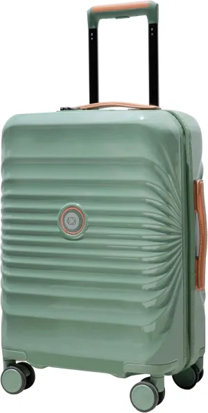 Travel with Lightweight 28" Spinner Suitcase, USB Port & Wheel Lock, Durable Artificial Leather, Green