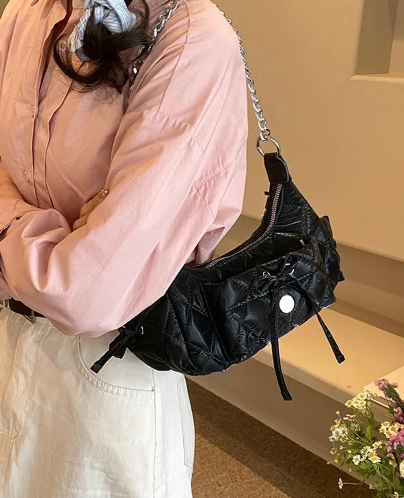 Trendy Shoulder Bag for Women Soft PU Leather Purse Handbag Chic Underarm Fashion Crossbody Hobo Bag