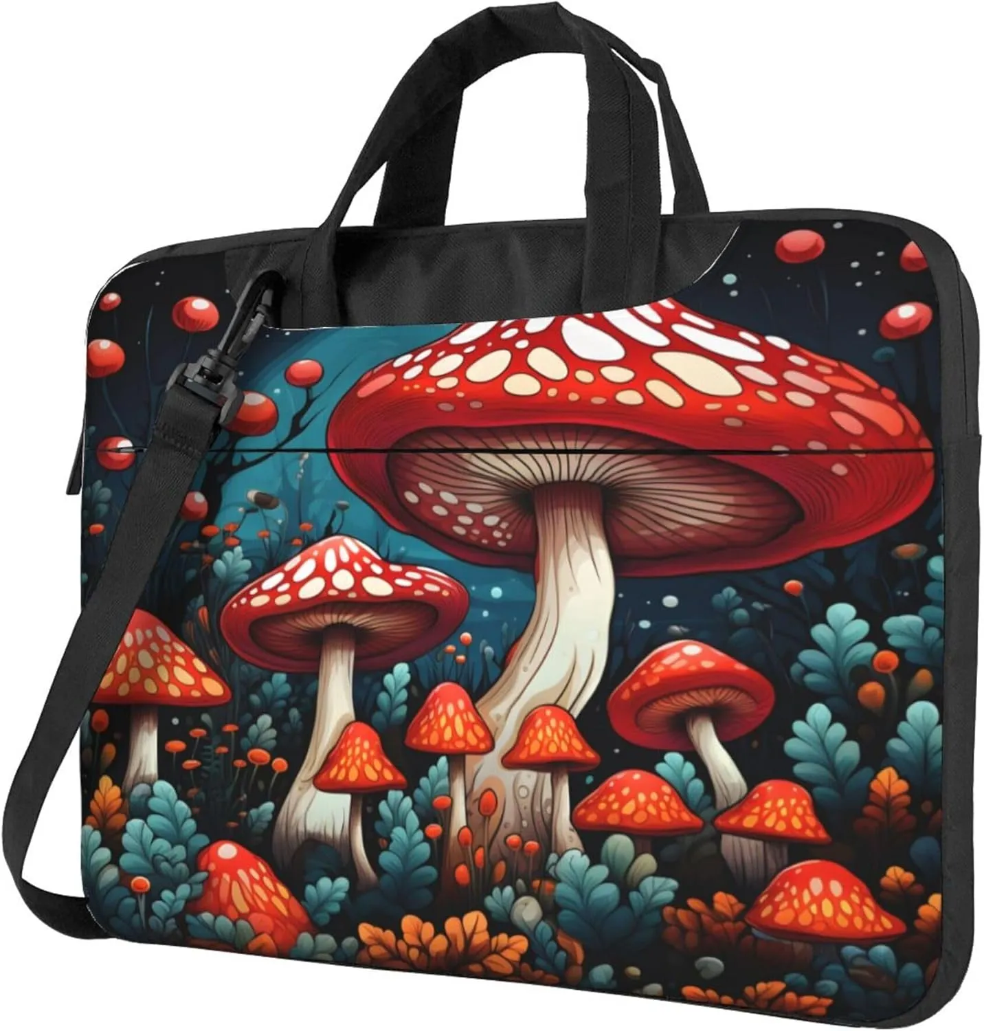 Tropical Mushrooms Plants Laptop Shoulder Bag for Women, Laptop Sleeve Case Durable Computer Bag