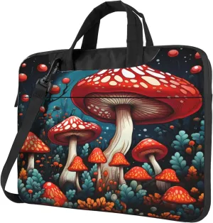Tropical Mushrooms Plants Laptop Shoulder Bag for Women, Laptop Sleeve Case Durable Computer Bag