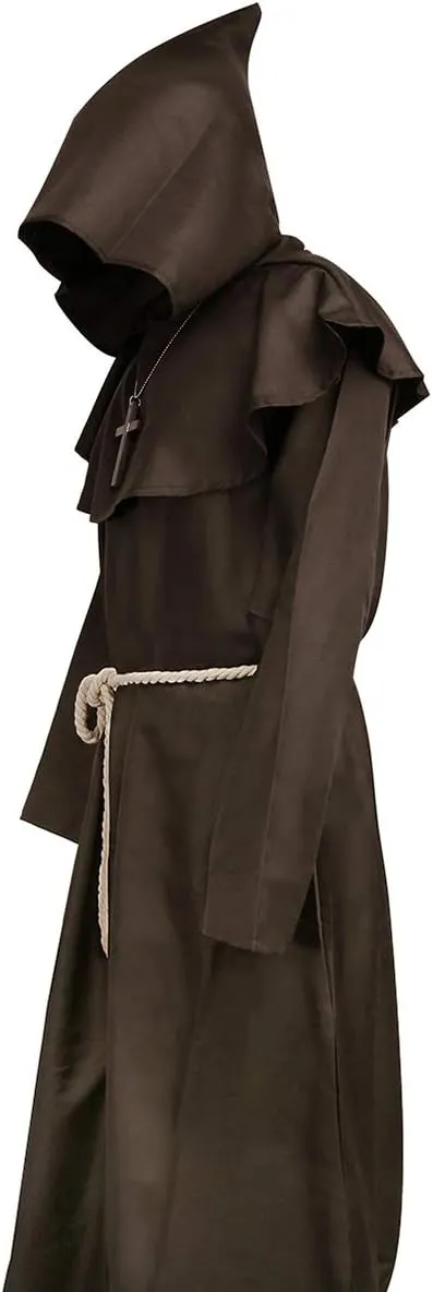 Trs Chic Mailanda Medieval Monk Robe Renaissance Priest Cape Hooded Friar Cloak Costume Halloween