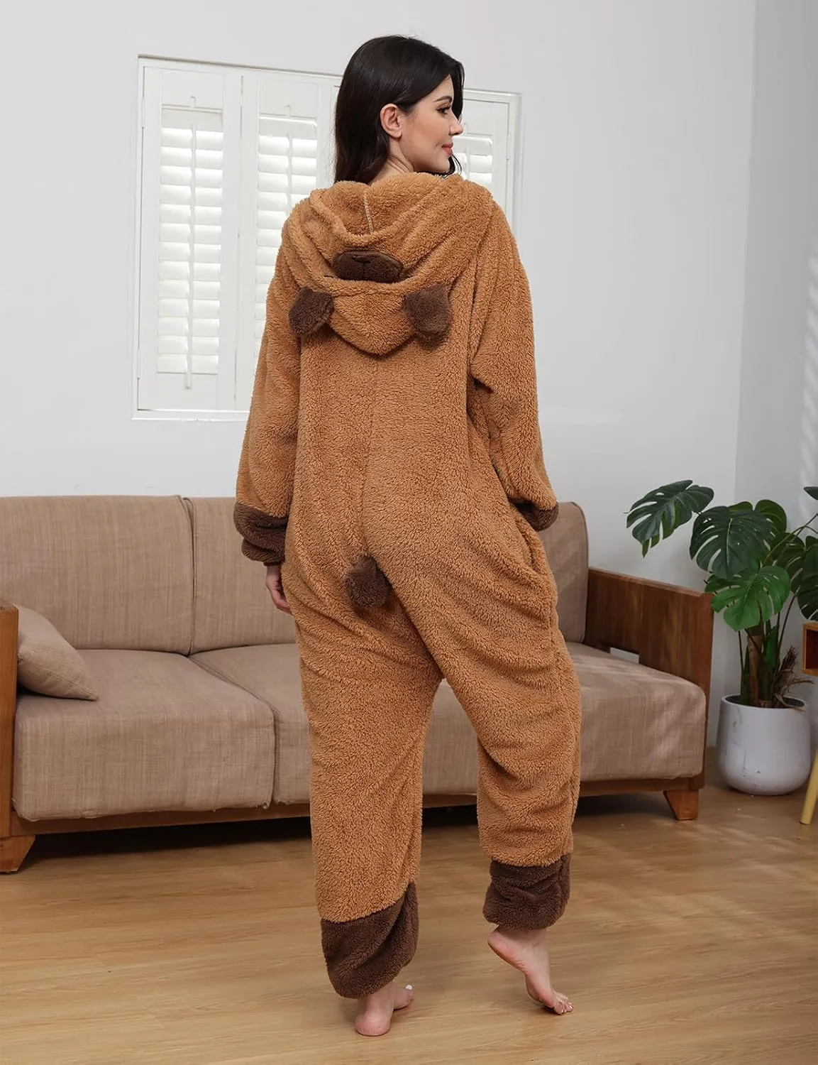 Trs Chic Mailanda Sherpa Unisex Adult Animal Onesies Cosplay Pajamas Sleepwear Halloween Costume