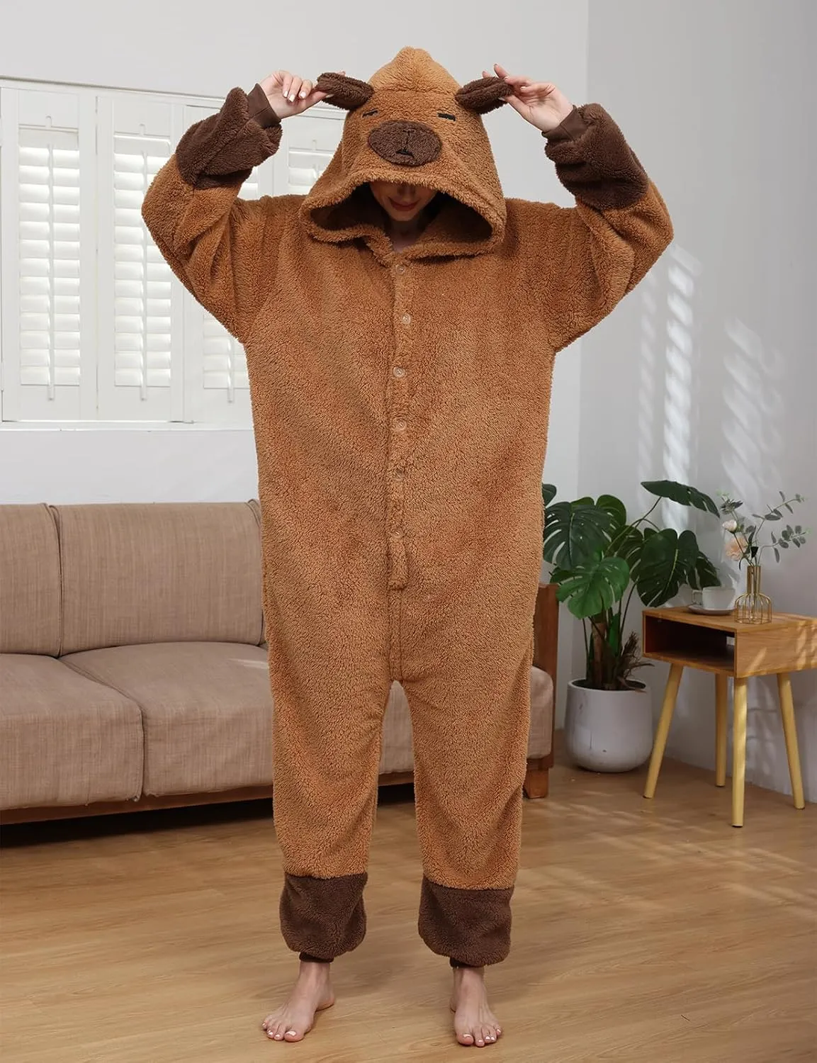 Trs Chic Mailanda Sherpa Unisex Adult Animal Onesies Cosplay Pajamas Sleepwear Halloween Costume