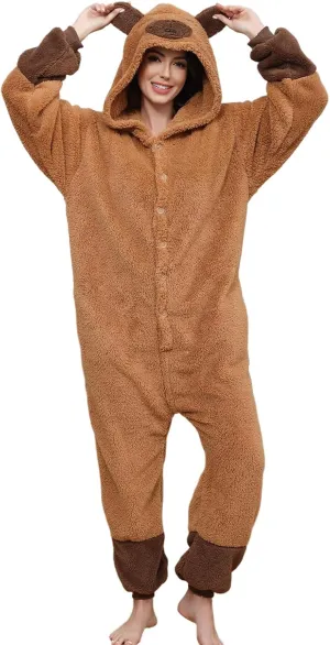 Trs Chic Mailanda Sherpa Unisex Adult Animal Onesies Cosplay Pajamas Sleepwear Halloween Costume