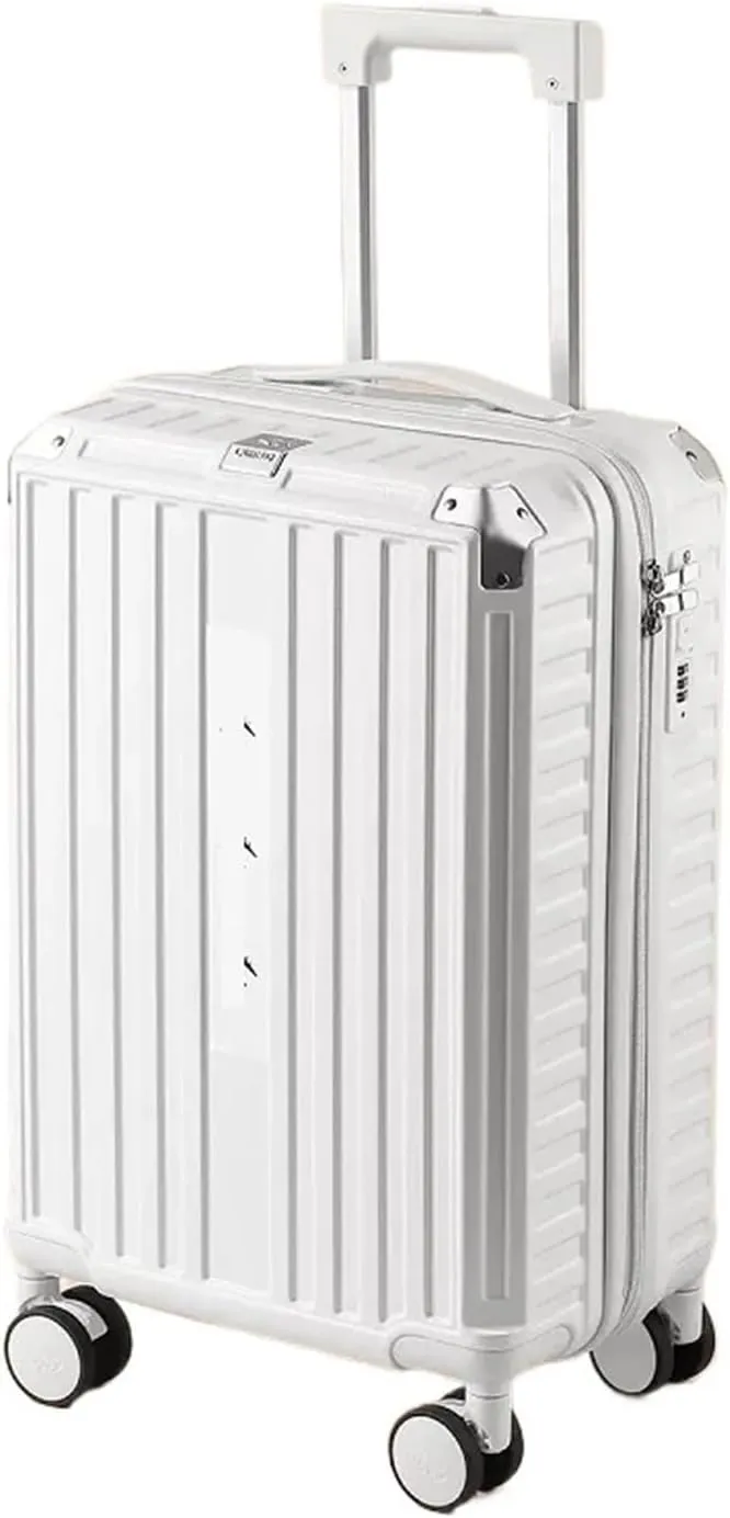 Trunk Rolling Travel Luggage With Lock And Spinner Wheels Travel Suitcase Durable (Color : Ivory, Size : 26")