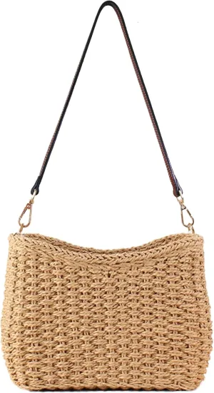 Ulisty Women Small Woven Straw Bag Mini Summer Beach Vacation Purse Bohemian Shoulder Handbag Chic Envelope Bag