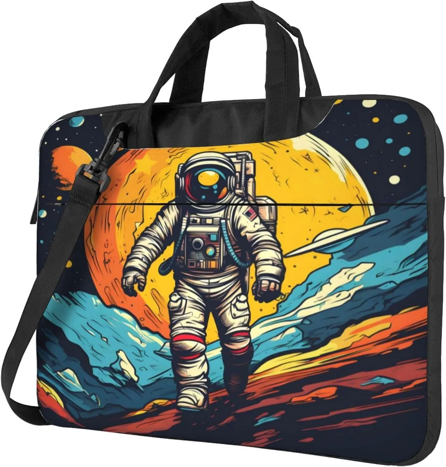 Universe Astronaut Space Planet Laptop Shoulder Bag for Women, Laptop Sleeve Case Durable Computer Bag