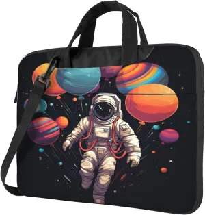 Universe Space Astronauts Planet Laptop Shoulder Bag for Women, Laptop Sleeve Case Durable Computer Bag