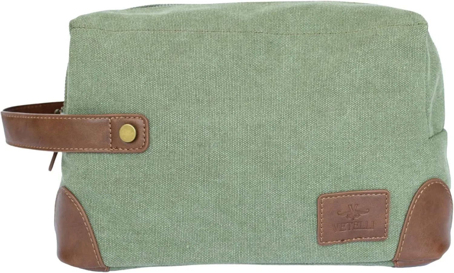 Vetelli Vintage Canvas Toiletry Bags, Travel In Style, Waterproof Canvas Dopp Kits, Durable (Marco) (Green)
