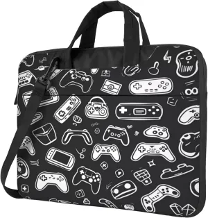 Video Games Laptop Shoulder Bag for Women, Gamer Gamepad Laptop Sleeve Case Durable Computer Bag