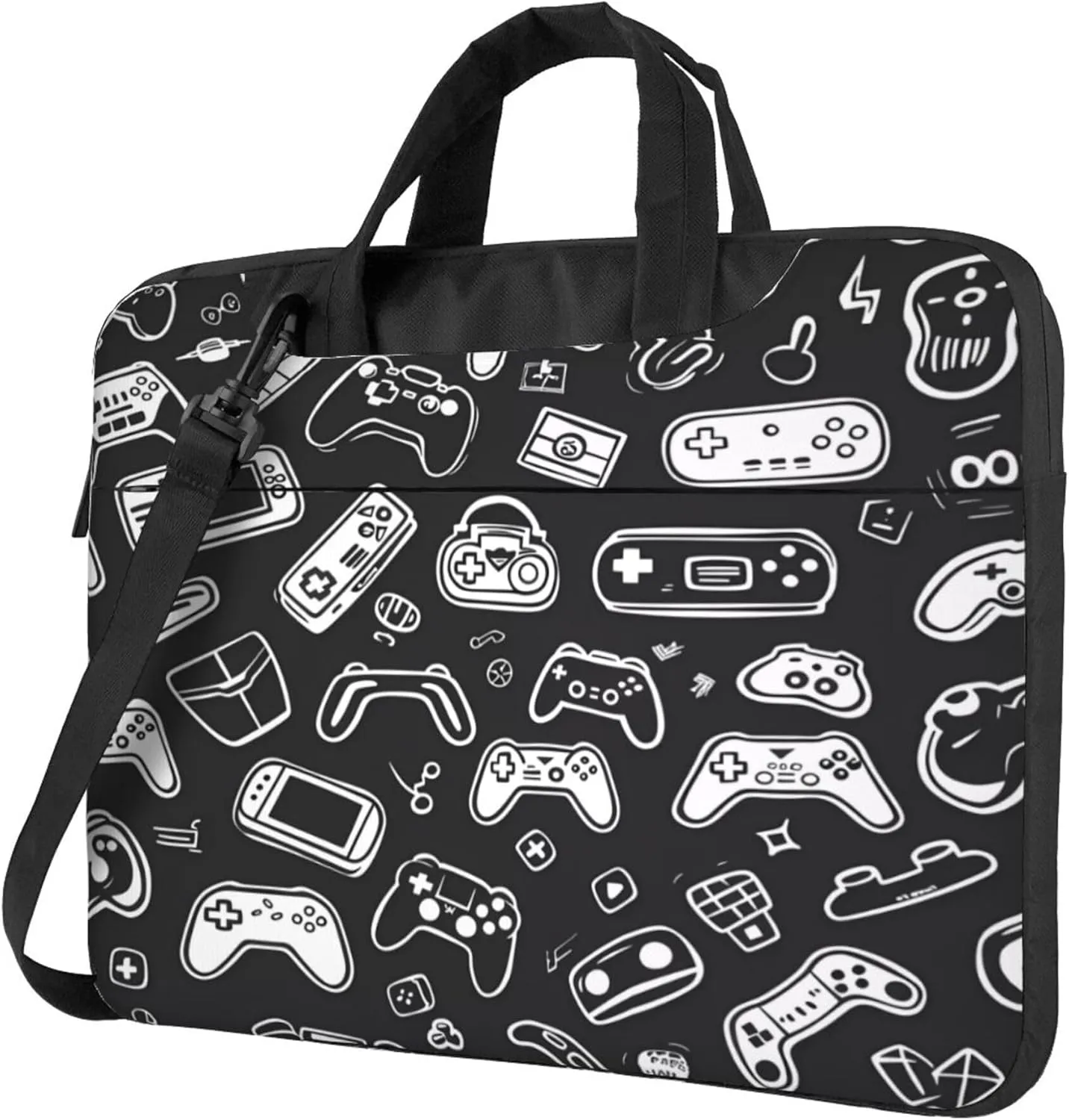 Video Games Laptop Shoulder Bag for Women, Gamer Gamepad Laptop Sleeve Case Durable Computer Bag