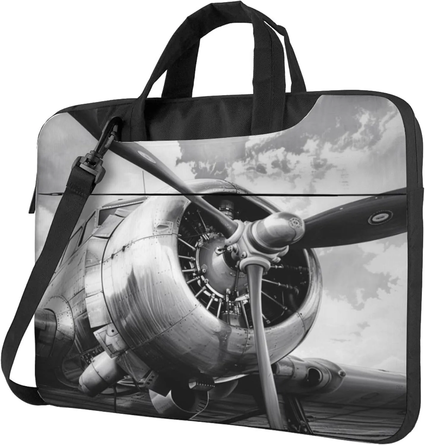 Vintage Airplanes Laptop Shoulder Bag for Women, Airplan Pattern Laptop Sleeve Case Durable Computer Bag