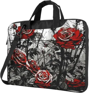 Vintage Roses Flowers Art Laptop Shoulder Bag for Women, Laptop Sleeve Case Durable Computer Bag