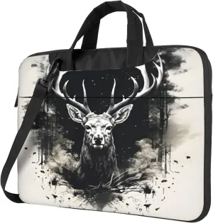 Watercolor Deer Laptop Shoulder Bag for Women, Abstract Animal Laptop Sleeve Case Durable Computer Bag