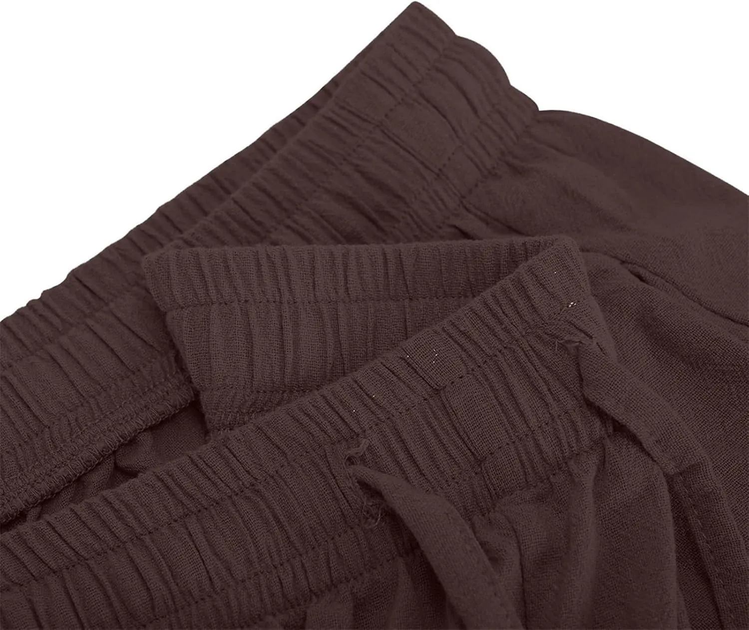 Wide Leg Linen Pants Women Casual Summer Elastic Waist Loose Palazzo Trousers Flowy Beach Lounge Pants with Pockets