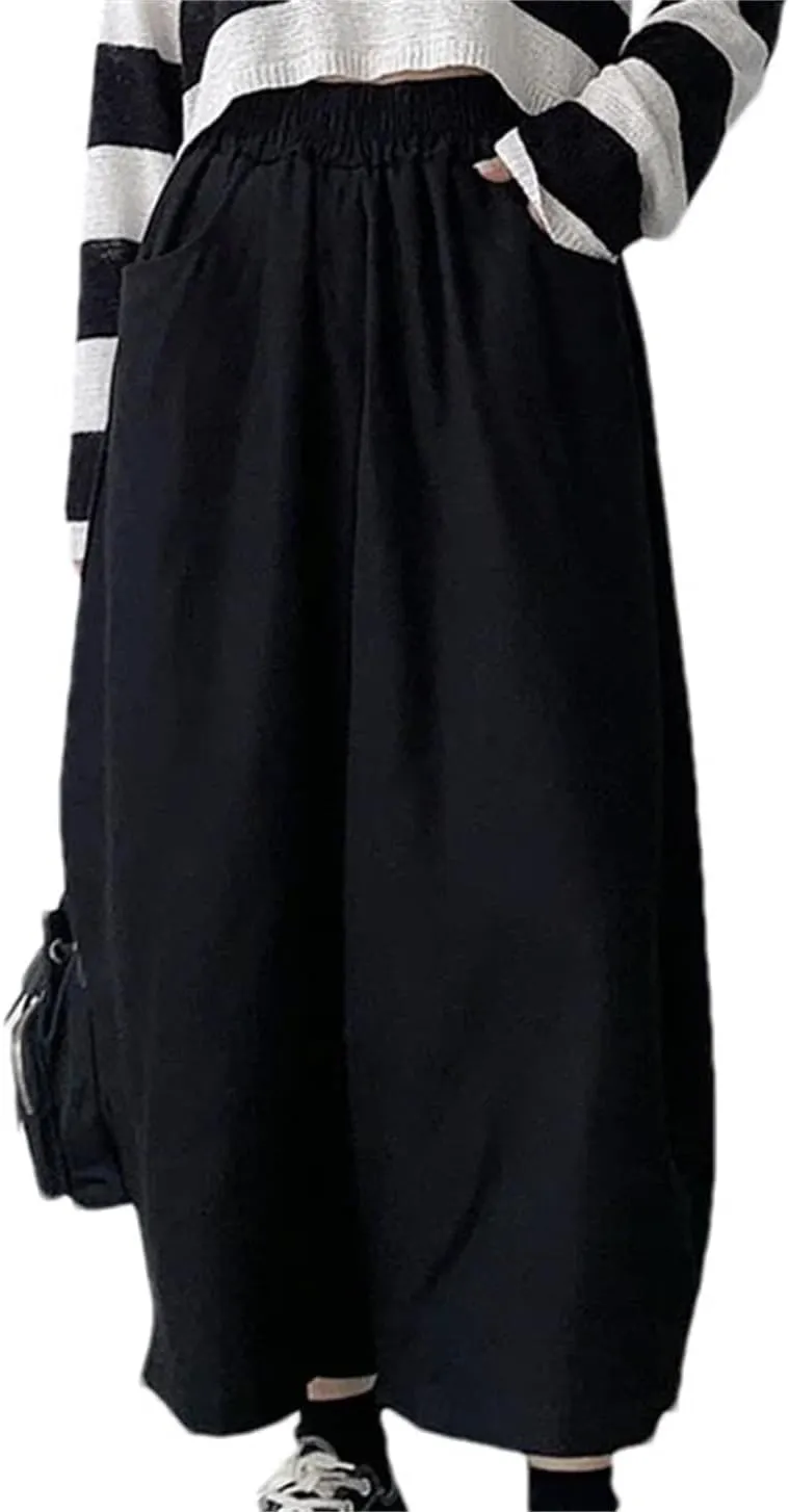 Women Casual Harem Pants Cotton High Waisted Trousers Retro Loose Bloomers Baggy Sweatpants