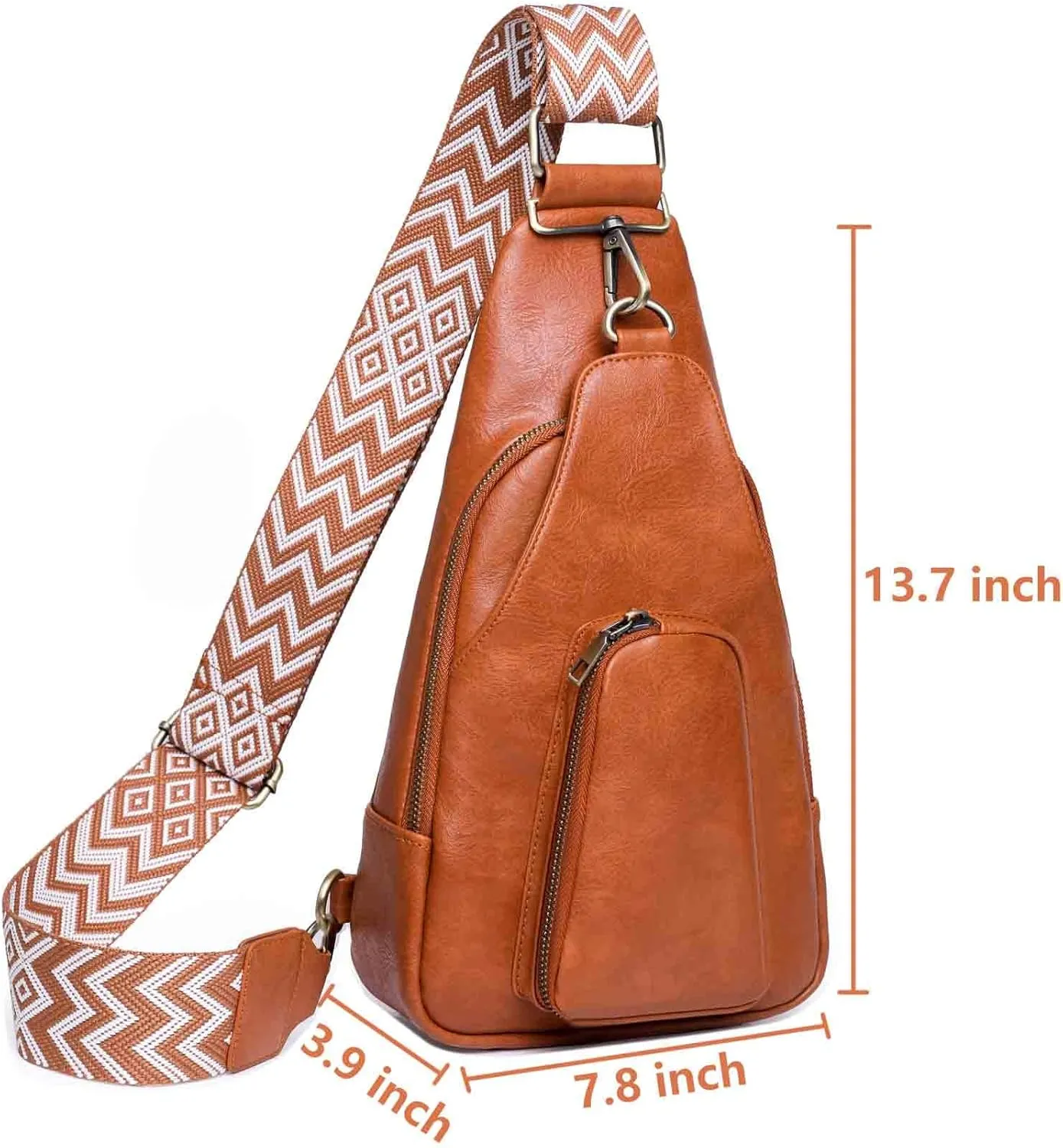 Women Chest Bag Sling Backpack Crossbody PU Leather Satchel Daypack Fashion Lady Chic Leopard Pattern Party Shopping