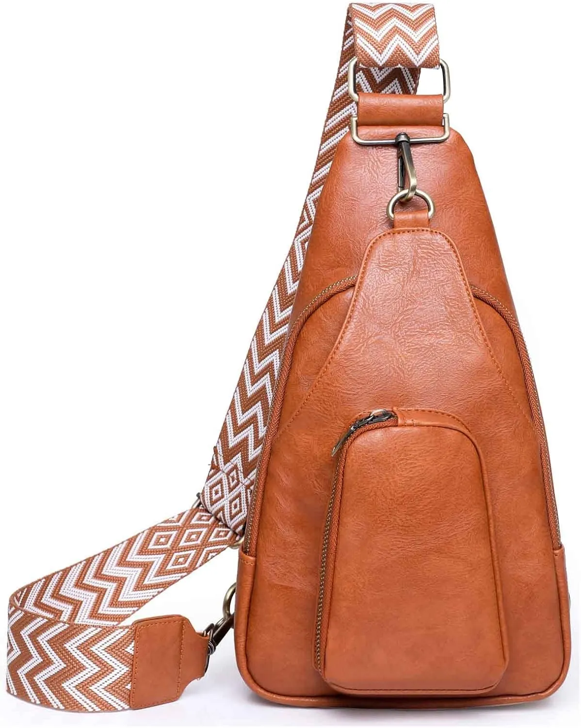 Women Chest Bag Sling Backpack Crossbody PU Leather Satchel Daypack Fashion Lady Chic Leopard Pattern Party Shopping