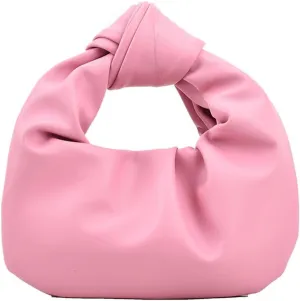 Women Cute Hobo Bag Ruched PU Leather Purse Chic Handbag with Magnetic Closure, White
