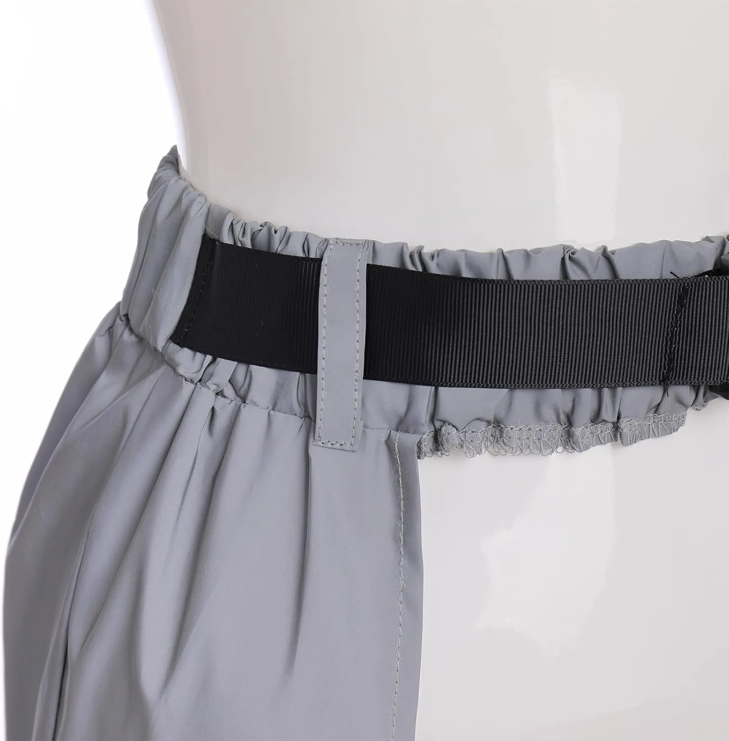 Women Fashion Cargo Pants High Rise Sweatpants Rave Reflective Pants Solid Color Color Block
