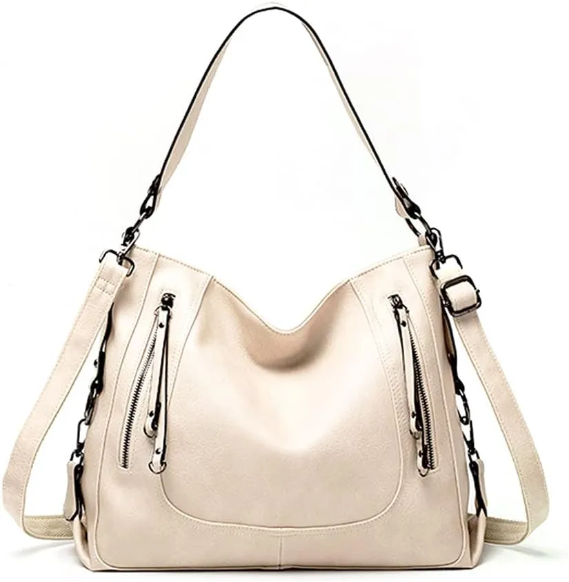 Women Handbag PU Leather Large Capacity Tote Bag Shoulder Messenger Zipper Handbags