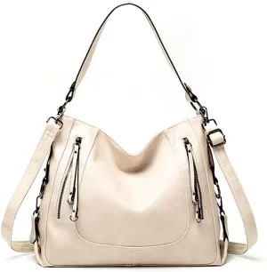 Women Handbag PU Leather Large Capacity Tote Bag Shoulder Messenger Zipper Handbags