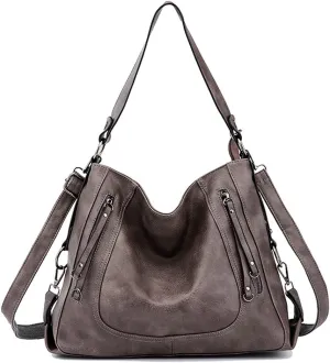 Women Handbag PU Leather Large Capacity Tote Bag Shoulder Messenger Zipper Handbags