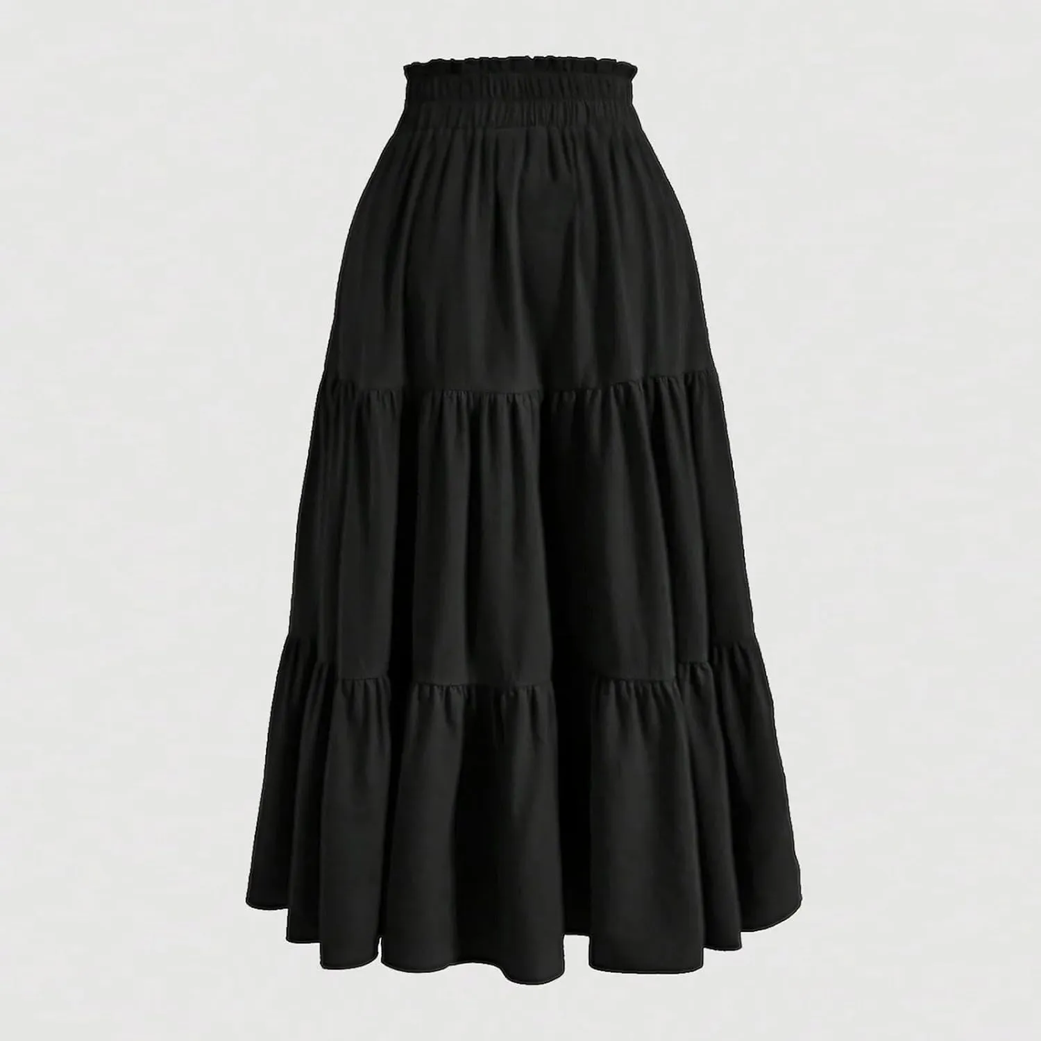 Women Retro Floral Skirt Style High Waist Pleated A-line Skirt Casual Office All-Match Temperament Thin Skirt