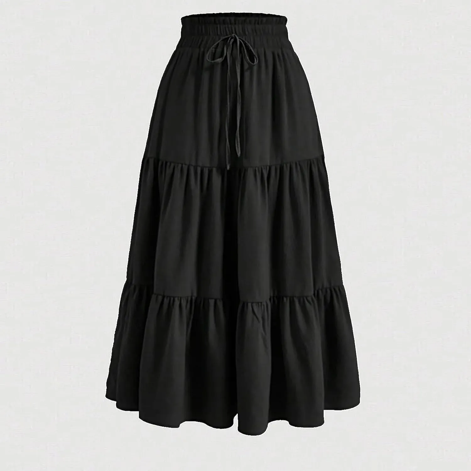 Women Retro Floral Skirt Style High Waist Pleated A-line Skirt Casual Office All-Match Temperament Thin Skirt