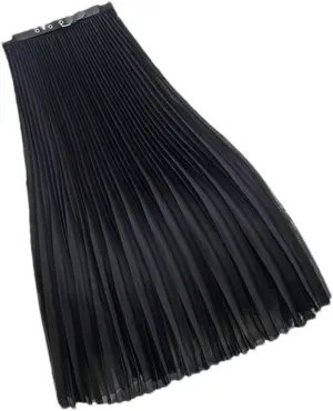 Women Skirt High Waist Mesh Pleated Midi Skirt A-Line Simple Skirt Spring Autumn Woman Skirts
