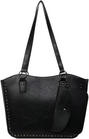 Women Vintage Tote Bag Purse Set Chic Shoulder Top Handle Handbag Faux Leather Hobo Bag