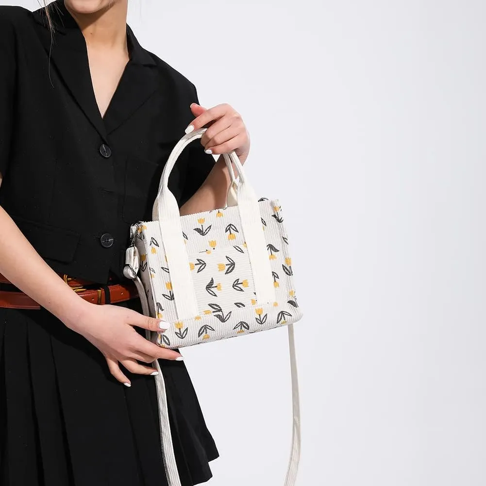 Women's Canvas Tote Bags Large Capacity Messenger Bag Durable Multi-Pocket Shoulder Hobo Bag