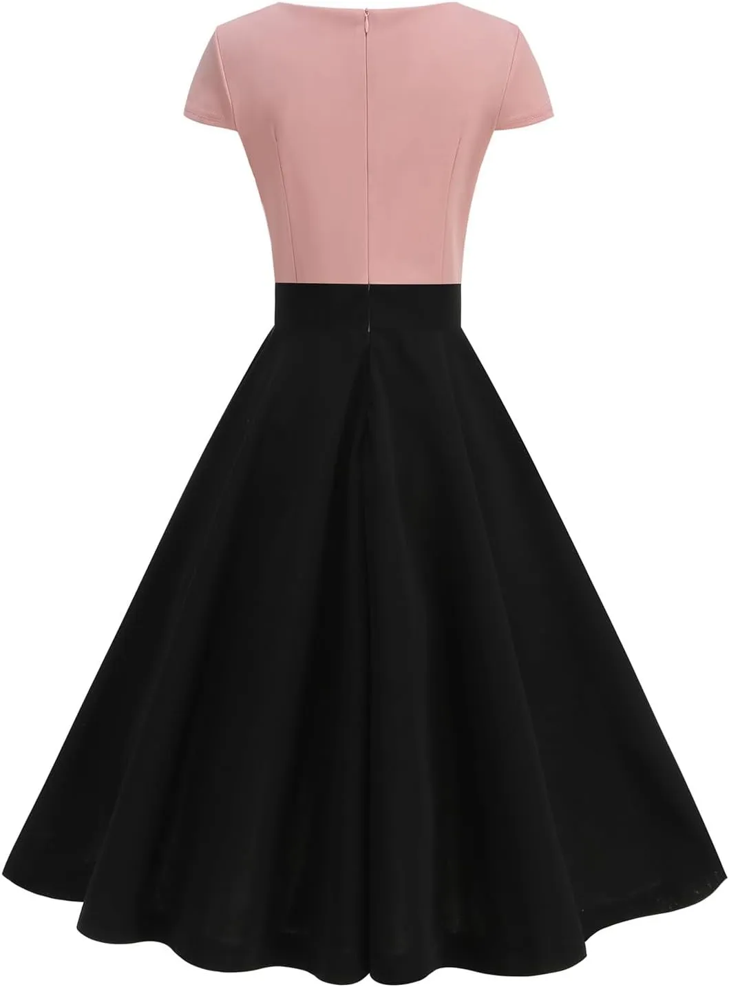 Women's Cap Sleeve Swing A Line Vintage 1950s Cocktail Dress Retro Midi Pleated Dresses 60s Elegant Evening Prom Gowns