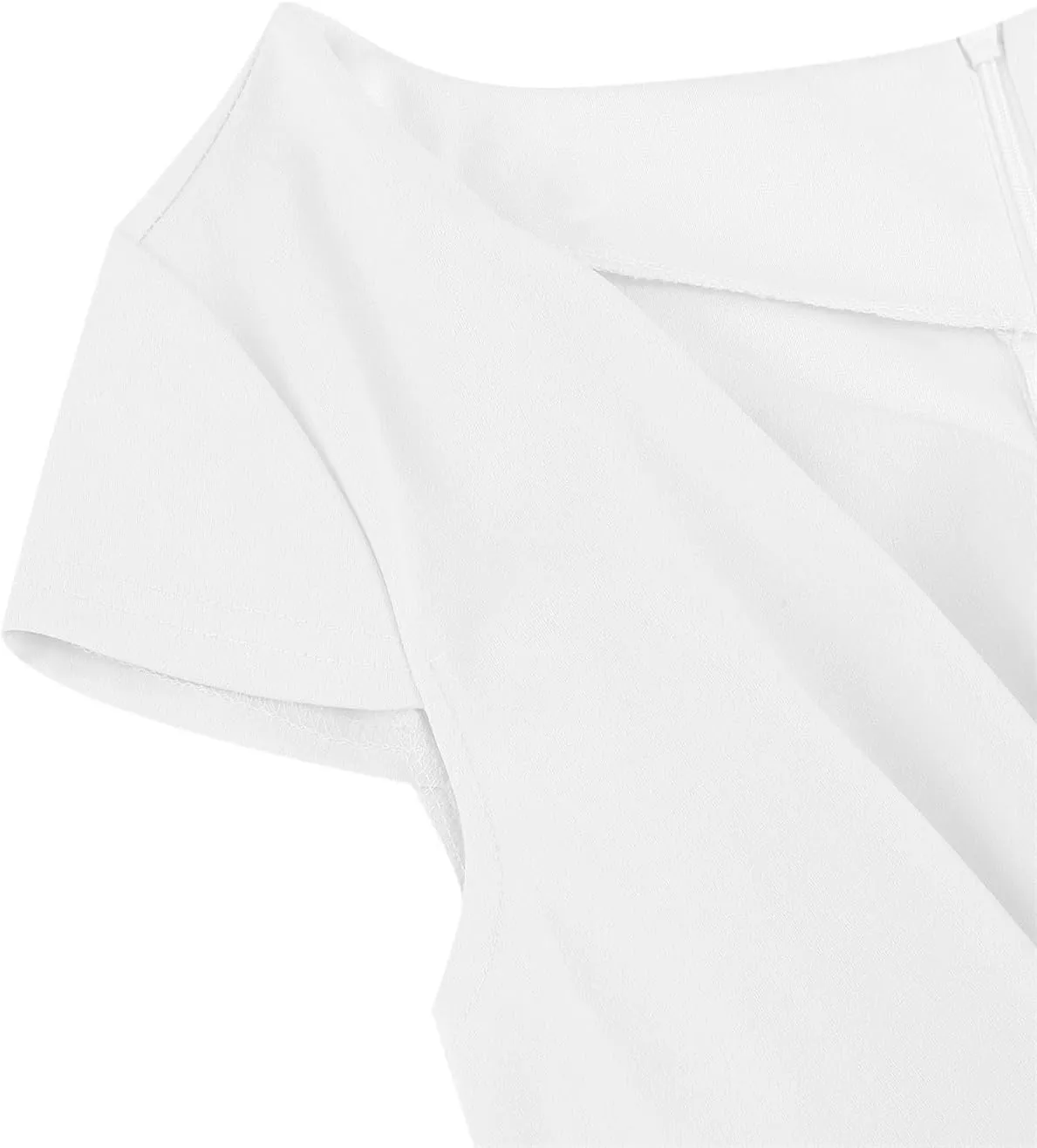 Women's Cap Sleeve Swing A Line Vintage 1950s Cocktail Dress Retro Midi Pleated Dresses 60s Elegant Evening Prom Gowns