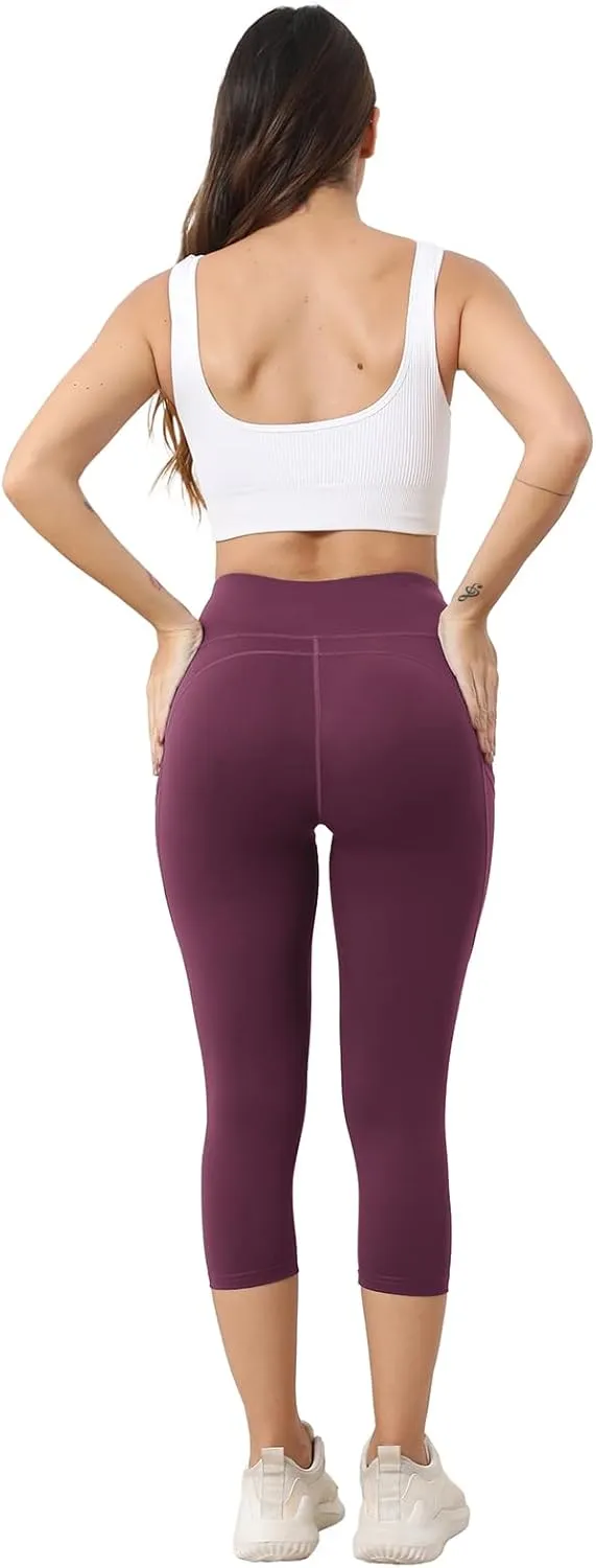 Women's Capri Yoga Pants with Pockets Essential High Waisted Legging for WorkoutSport Pants Running Pants for Women