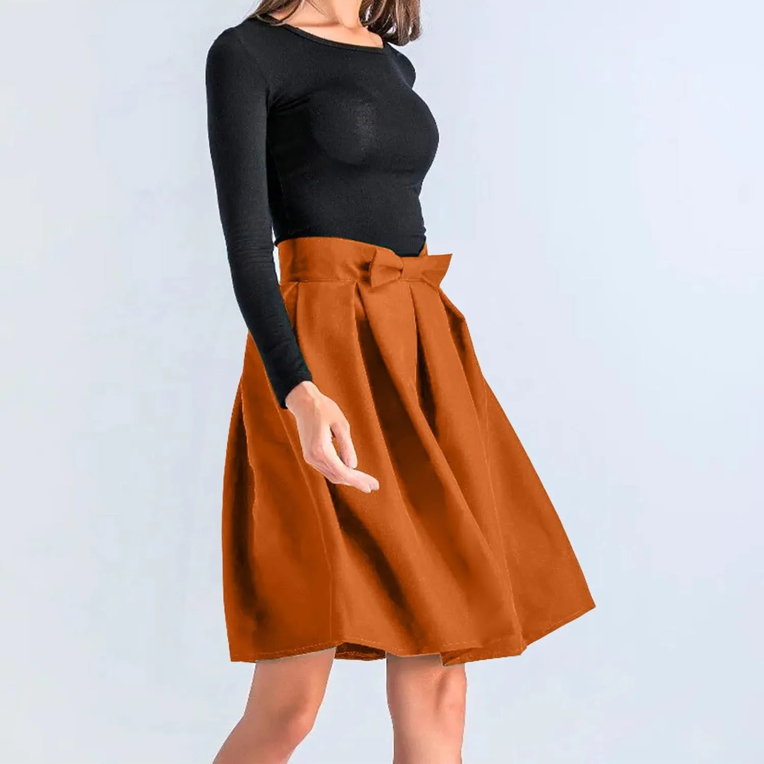 Womens Elegant Vintage Velvet Midi Skirt Flowy Panel Design Pleated Renaissance Maxi Skirt
