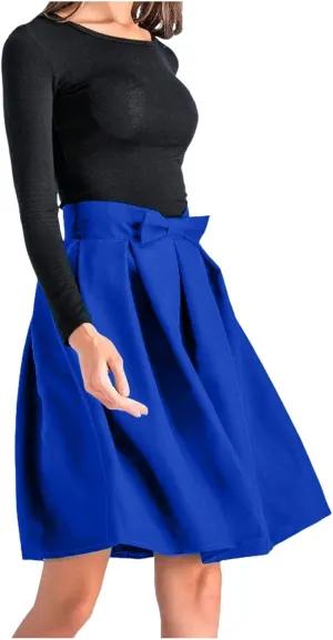 Womens Elegant Vintage Velvet Midi Skirt Flowy Panel Design Pleated Renaissance Maxi Skirt