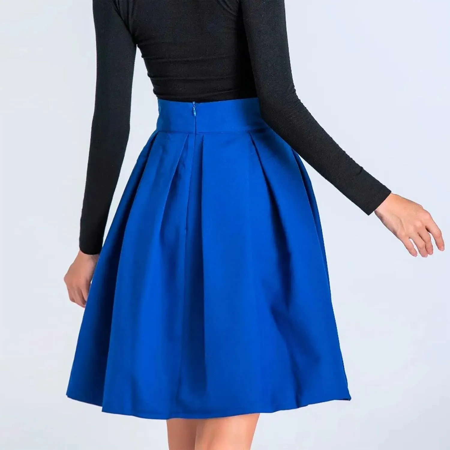 Womens Elegant Vintage Velvet Midi Skirt Flowy Panel Design Pleated Renaissance Maxi Skirt