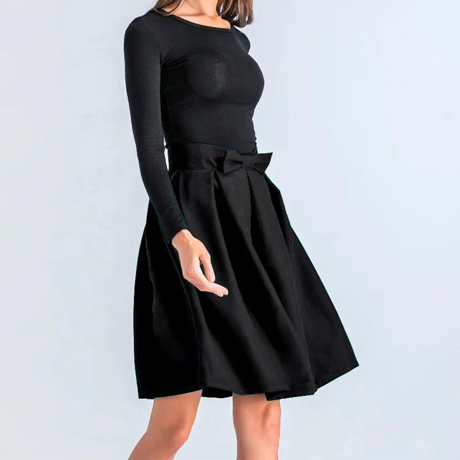 Womens Elegant Vintage Velvet Midi Skirt Flowy Panel Design Pleated Renaissance Maxi Skirt