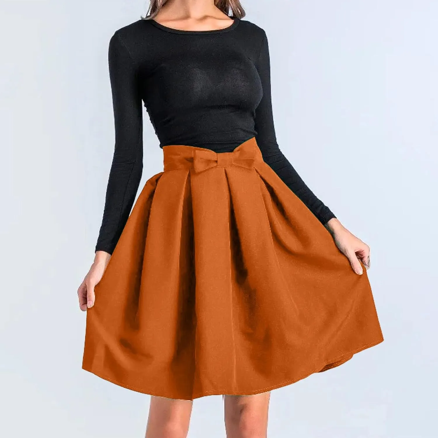Womens Elegant Vintage Velvet Midi Skirt Flowy Panel Design Pleated Renaissance Maxi Skirt