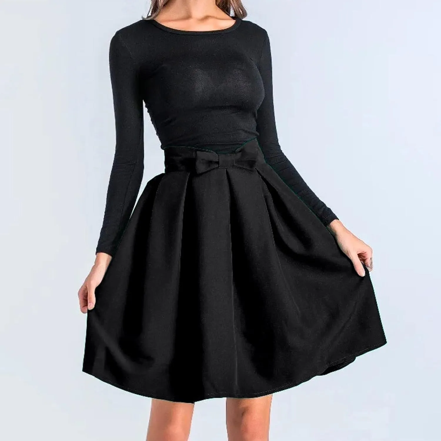 Womens Elegant Vintage Velvet Midi Skirt Flowy Panel Design Pleated Renaissance Maxi Skirt