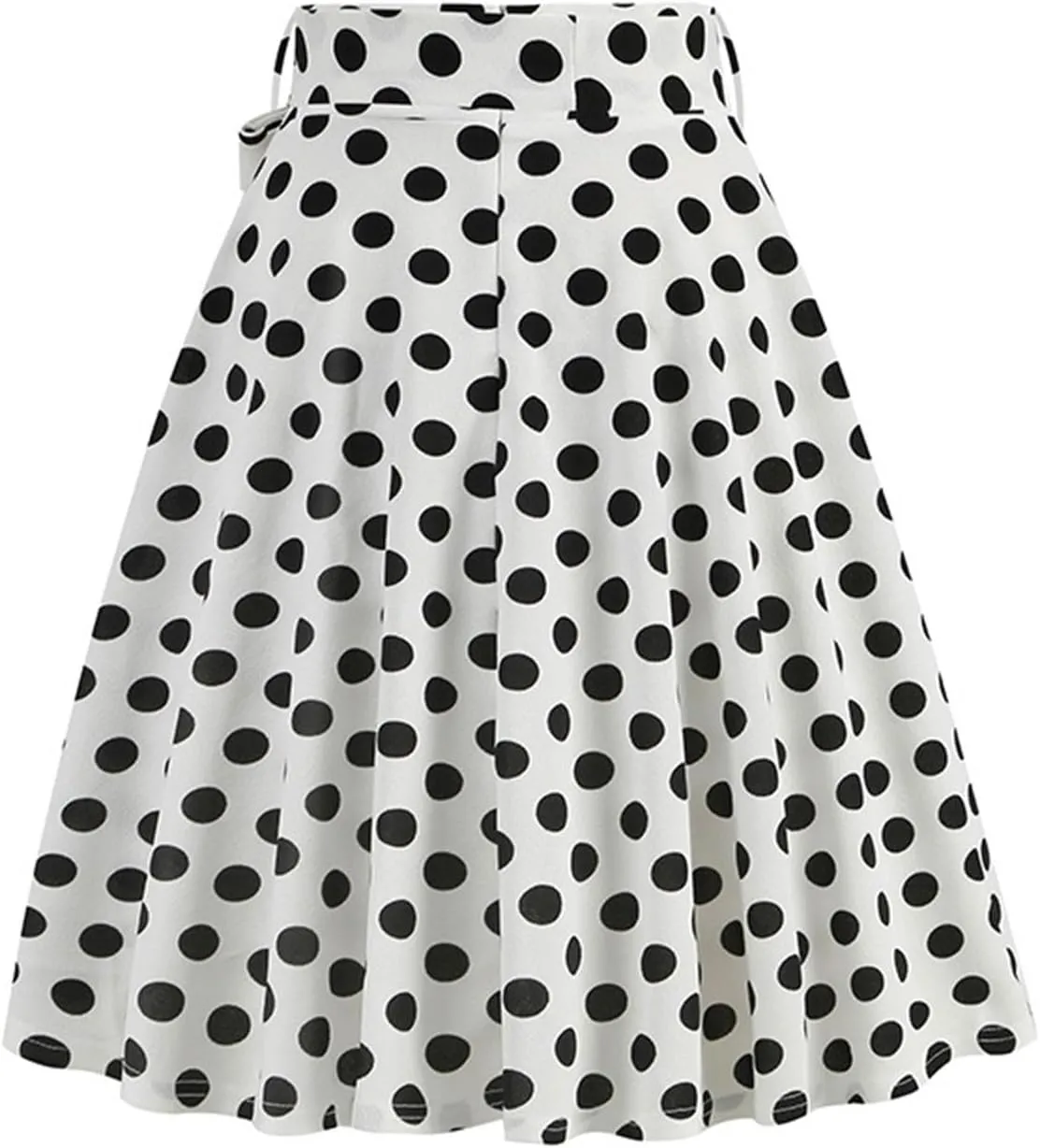 Womens High Waist Polka Dot Pleated Skirt Midi Swing Skirt with Belt A-Line Pleated Vintage Skirts for Women 2024