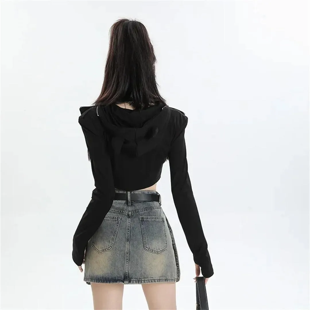 Women's High-Waisted Slimming Denim Skirt Style Buttoned Hip-Boosting Shape-Up Dress