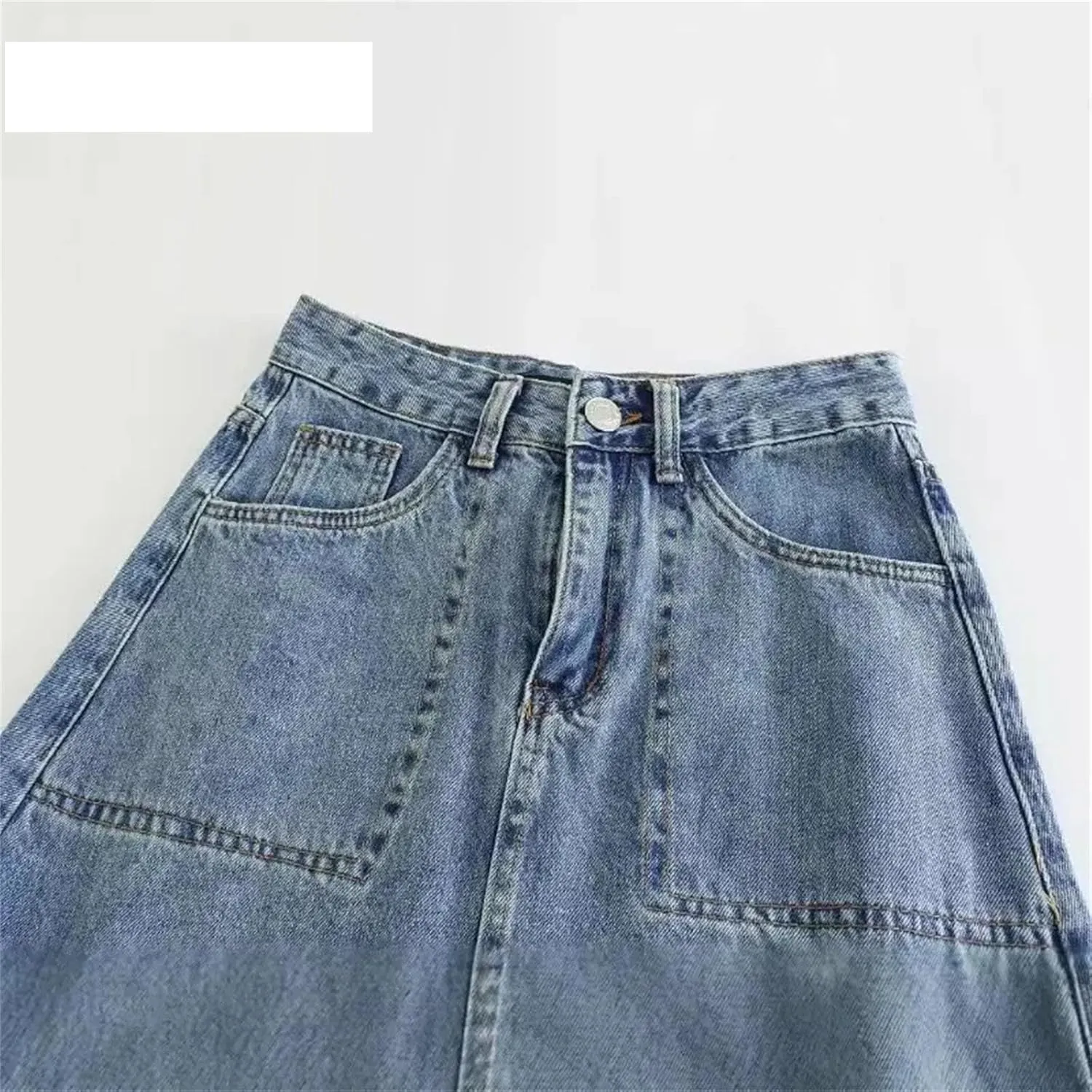 Women's Korean Retro High Waisted Cargo Denim Skinny Fit Skirt Fashion Buttons Zipper A Line Y2k Skirts