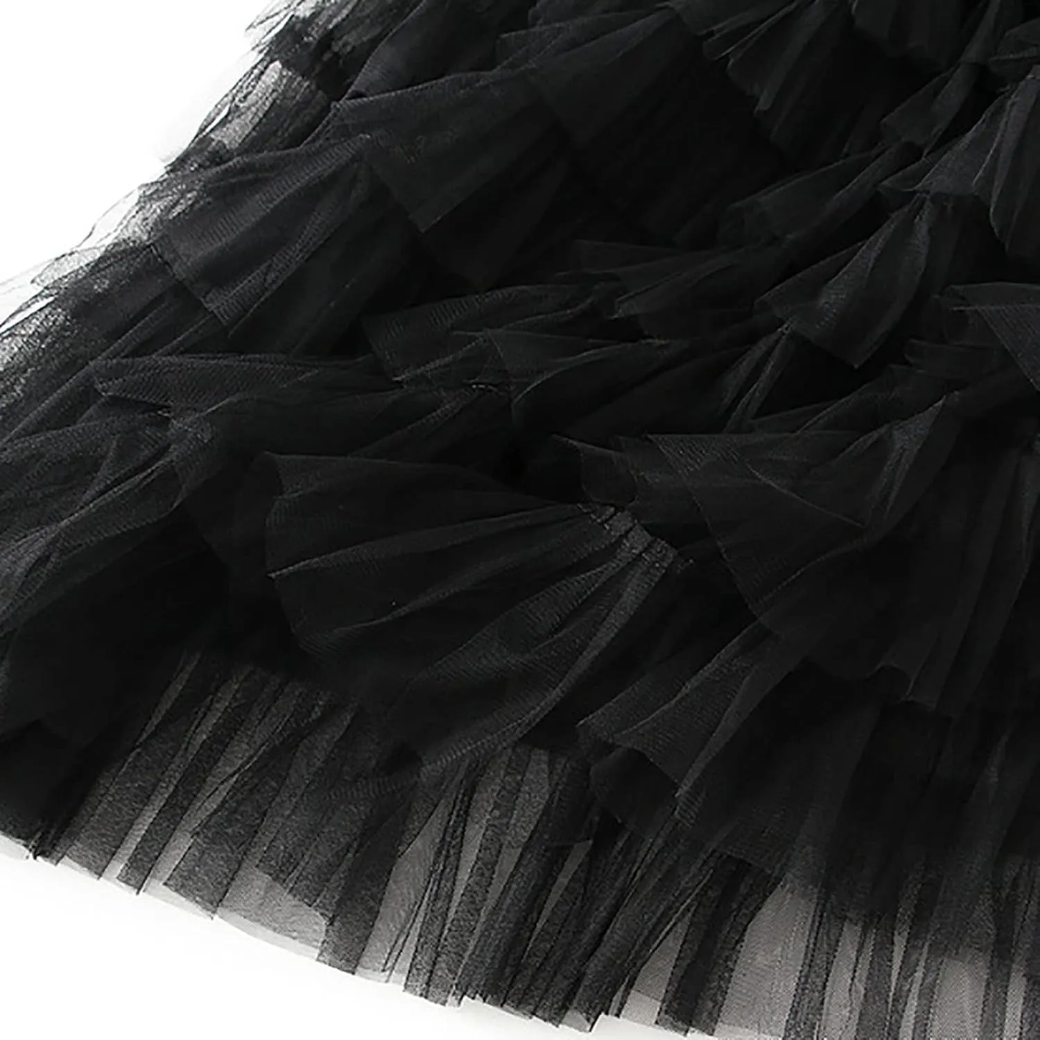 Women's Long Maxi Tulle Skirts A Line Ruffle High Waisted Tiered Layered Mesh Tutu Skirt Petticoat Costumes