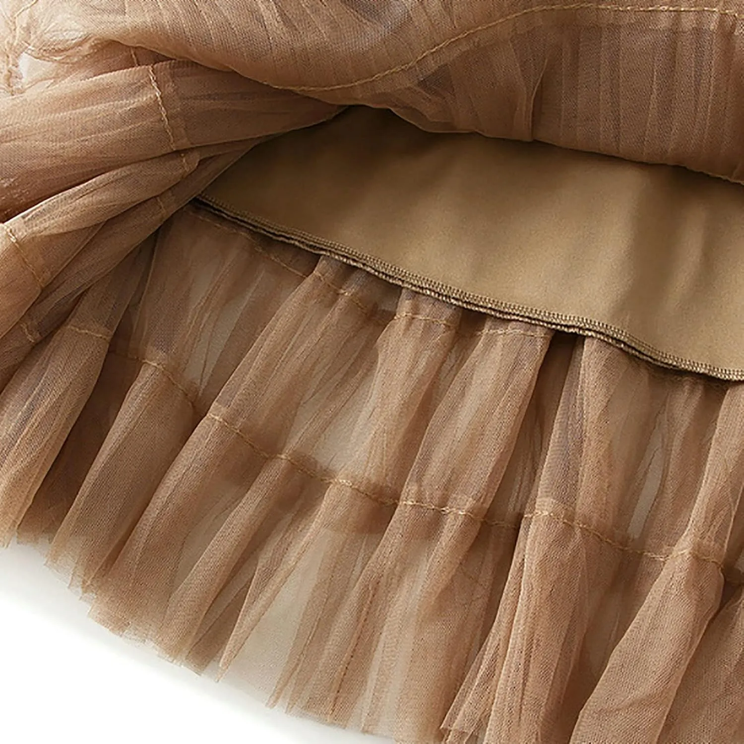 Women's Long Maxi Tulle Skirts A Line Ruffle High Waisted Tiered Layered Mesh Tutu Skirt Petticoat Costumes