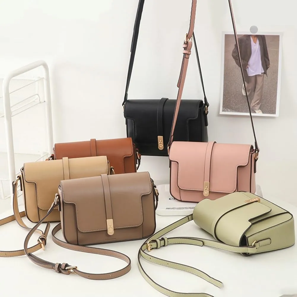Women's PU Leather Satchel Purse Vintage Small Crossbody Messenger Bag Chic Phone Shoulder Bag Elegant Clutch Handbag