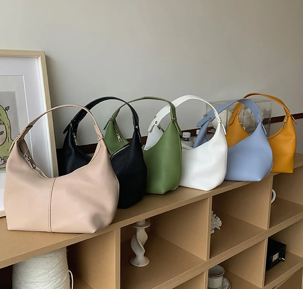 Womens Soft Vegan Leather Handbags Y2k Dumpling Shoulder Bag Chic Small Tote Purse Casual Underarm Satchel