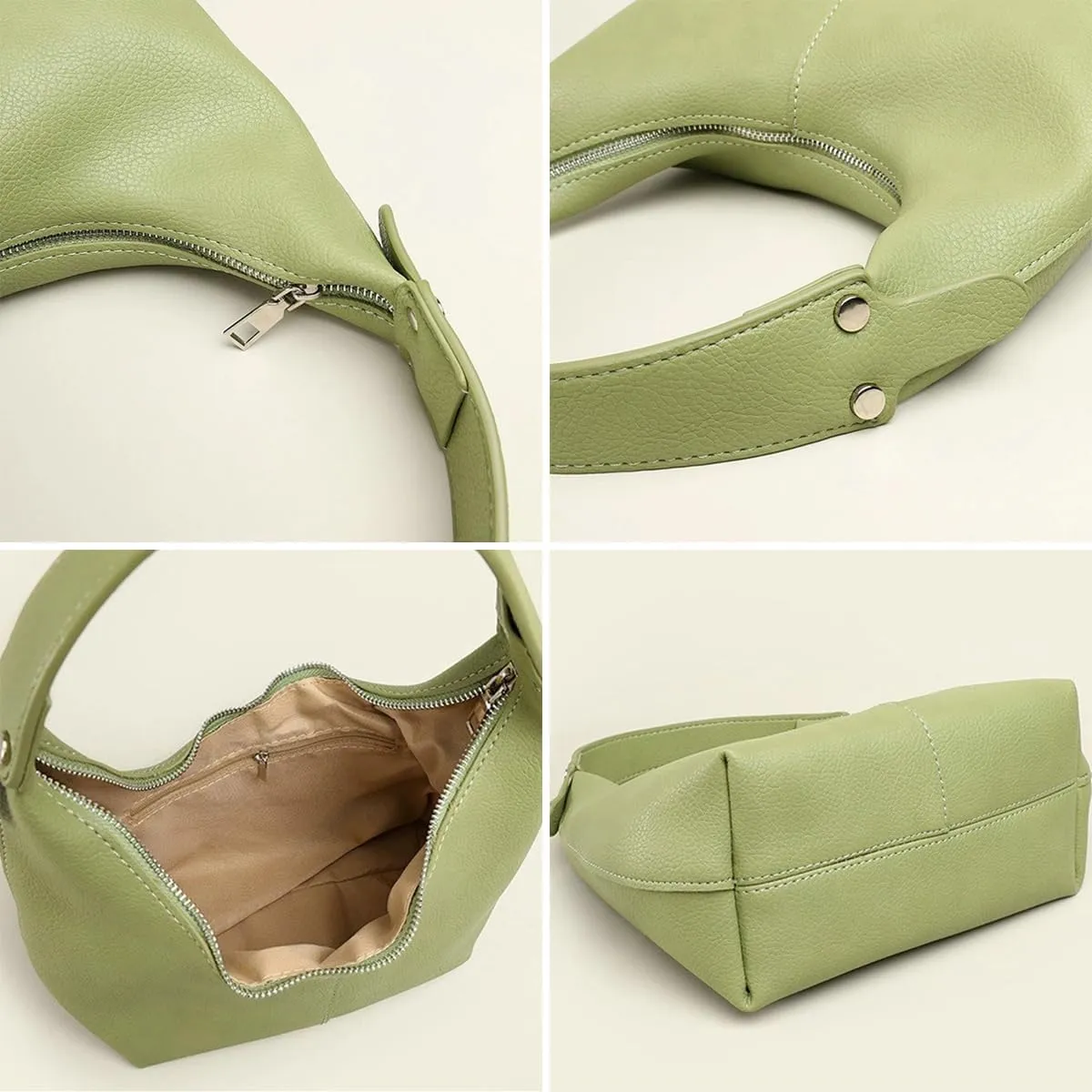 Womens Soft Vegan Leather Handbags Y2k Dumpling Shoulder Bag Chic Small Tote Purse Casual Underarm Satchel