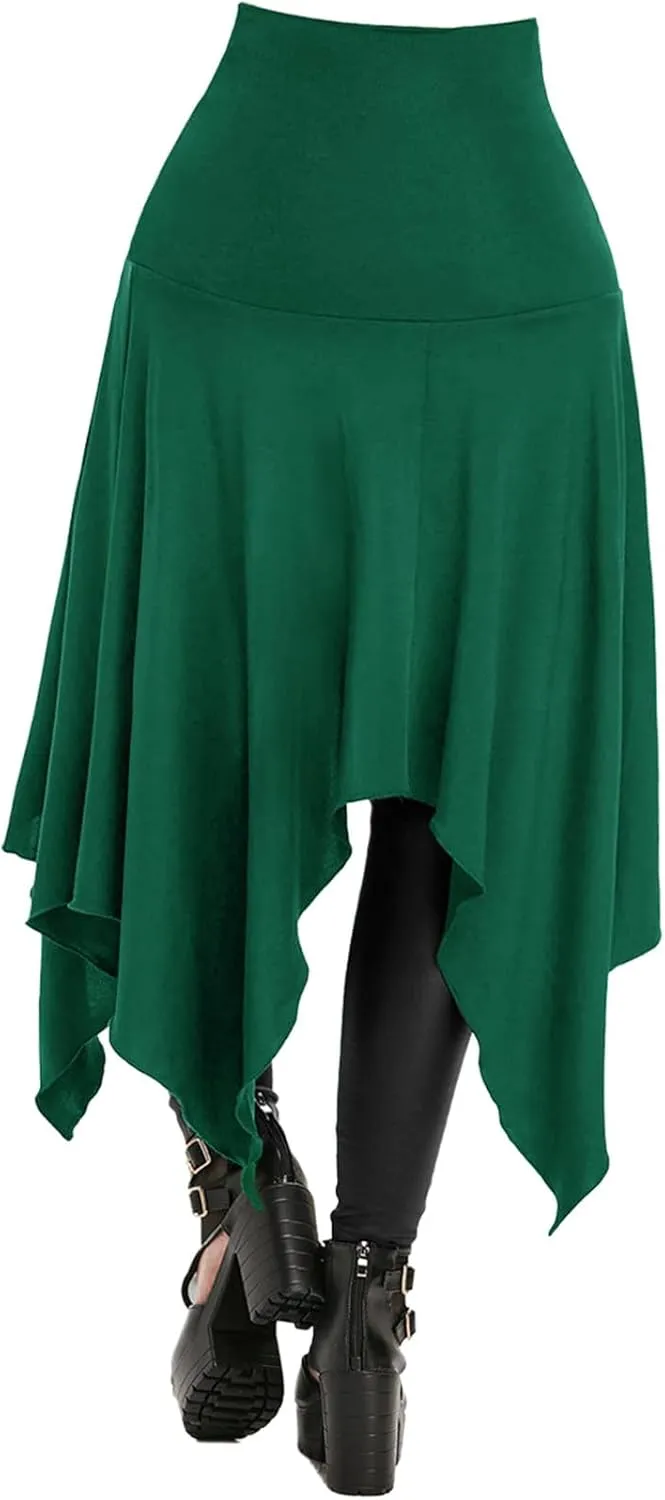 Women's Steampunk Gothic Vintage Victorian Gypsy Hippie Party Skirt Open Front Overskirt Halloween Costume Cosplay